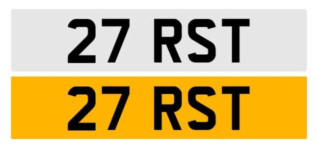 Registration number 27 RST  on Retention certificate-Sold