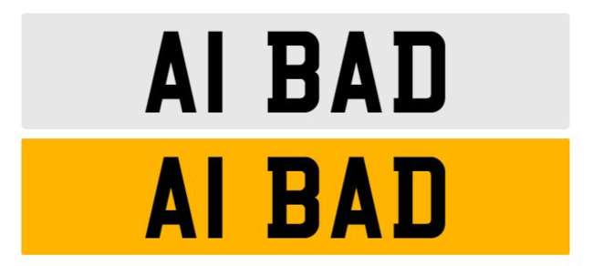 Registration number A1 BAD  on Retention certificate-Auction Lot
