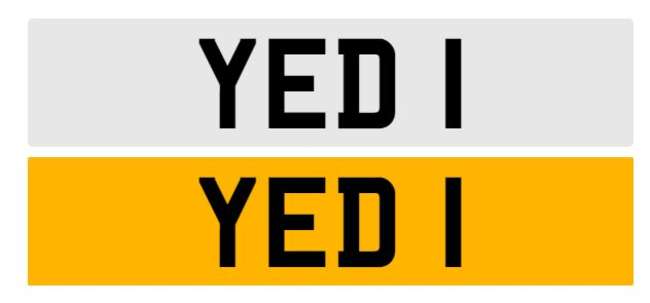 Registration number YED 1  on Retention certificate-Auction Lot