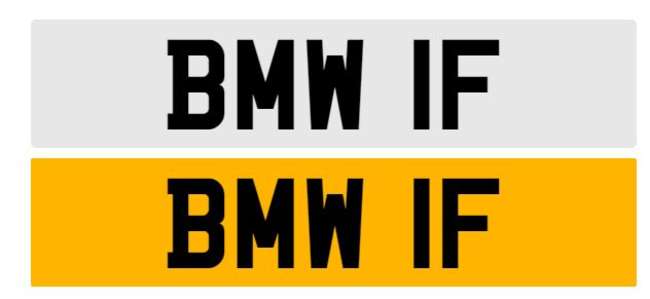 Registration number BMW 1F  on Retention certificate-Sold