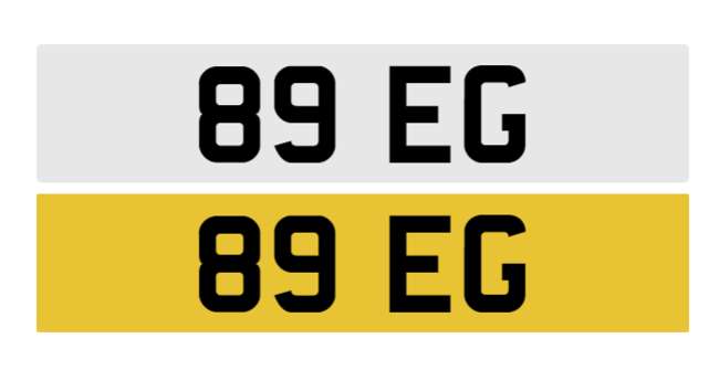 Registration number 89 EG on retention certificate-Sold