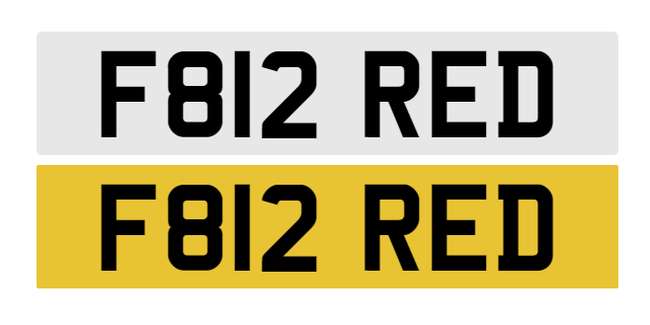 Registration number F812 RED on retention certificate-Sold