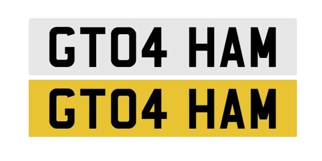 Registration number GT04 HAM-Sold
