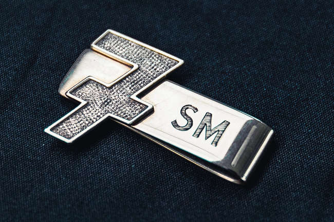 A Solid Gold and chunky Money- Tie clip-Sold