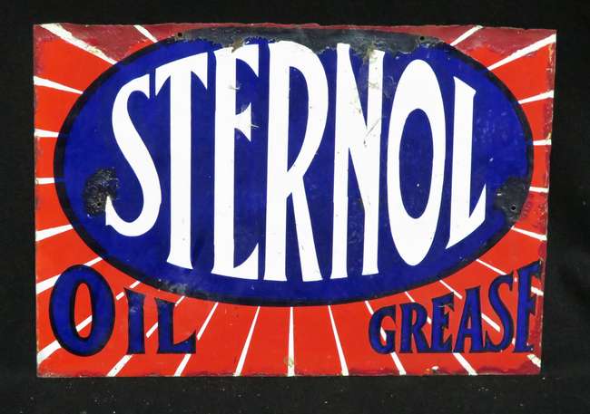 Original Sternol Enamelled Steel Sign-Auction Lot