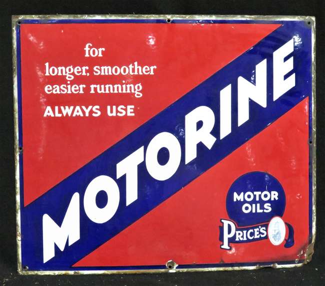 Original Motorine Enamelled Steel Sign-Sold