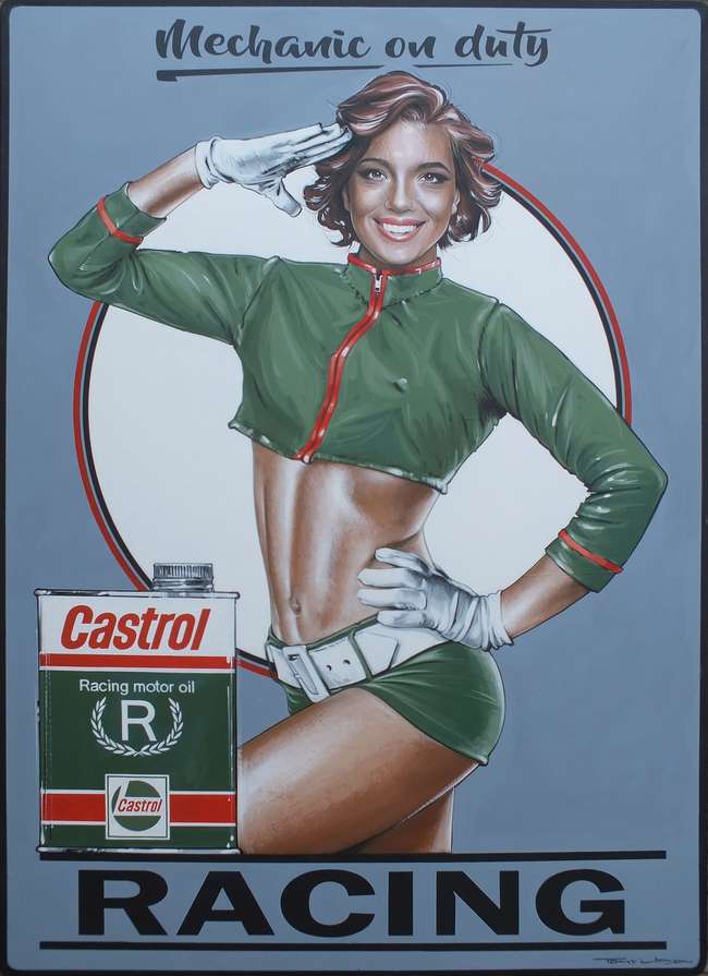 Castrol Pin Up Girl by Tony Upson-Sold