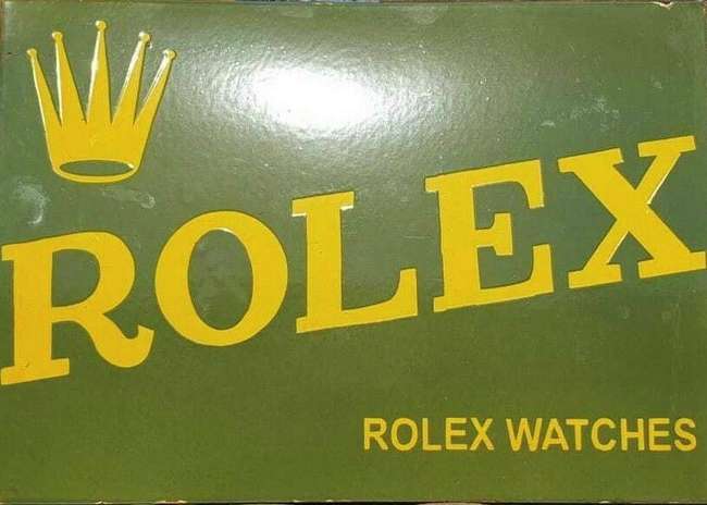 A Superb and Very Rare Original Tinplate Enamelled Rolex Adv-Sold