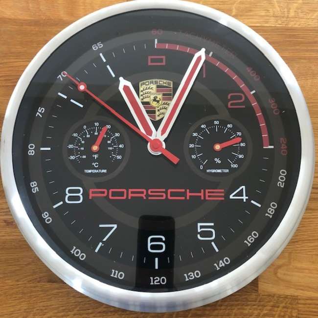 A Porsche-Themed Wall Clock with Quartz Movement-Sold