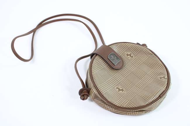 1980s Ferrari Cavallino Houndstooth Check Print Shoulder Bag-Sold