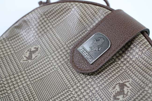 1980s Ferrari Cavallino Houndstooth Check Print Shoulder Bag-Sold