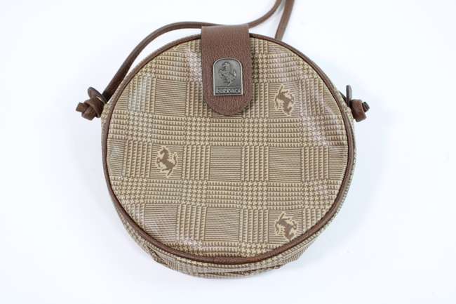 1980s Ferrari Cavallino Houndstooth Check Print Shoulder Bag-Sold