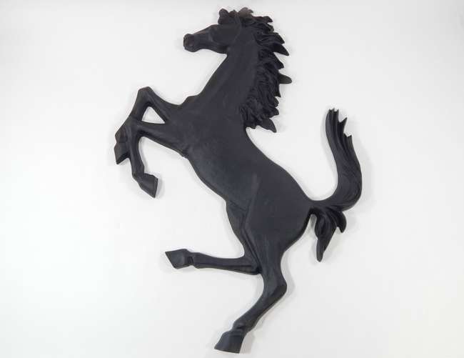 Large Aluminum Cavallino Prancing Horse Sign (Black)-Sold