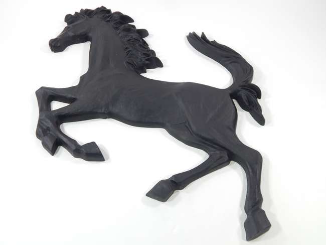Large Aluminum Cavallino Prancing Horse Sign (Black)-Sold