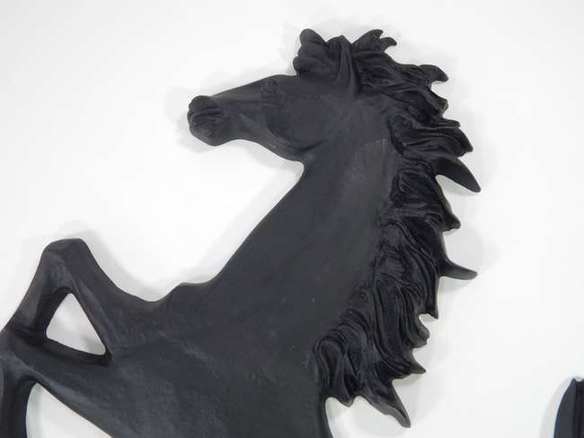 Large Aluminum Cavallino Prancing Horse Sign (Black)-Sold