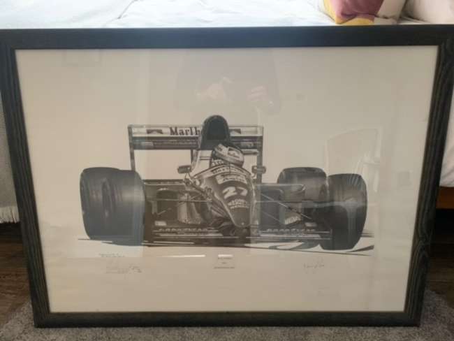 Jean Alesi Black and White Print by Alan Stammers-Sold