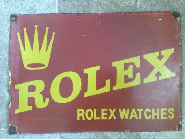 Tin-Plate Enamelled Rolex Advertising Sign-Sold