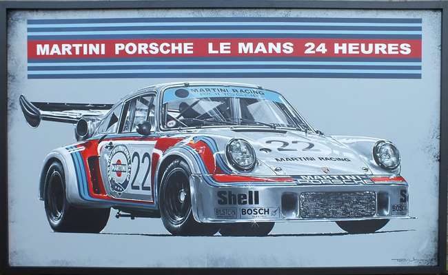 Martini Porsche 935 at Le Mans - Original Acrylic on Board b-Sold