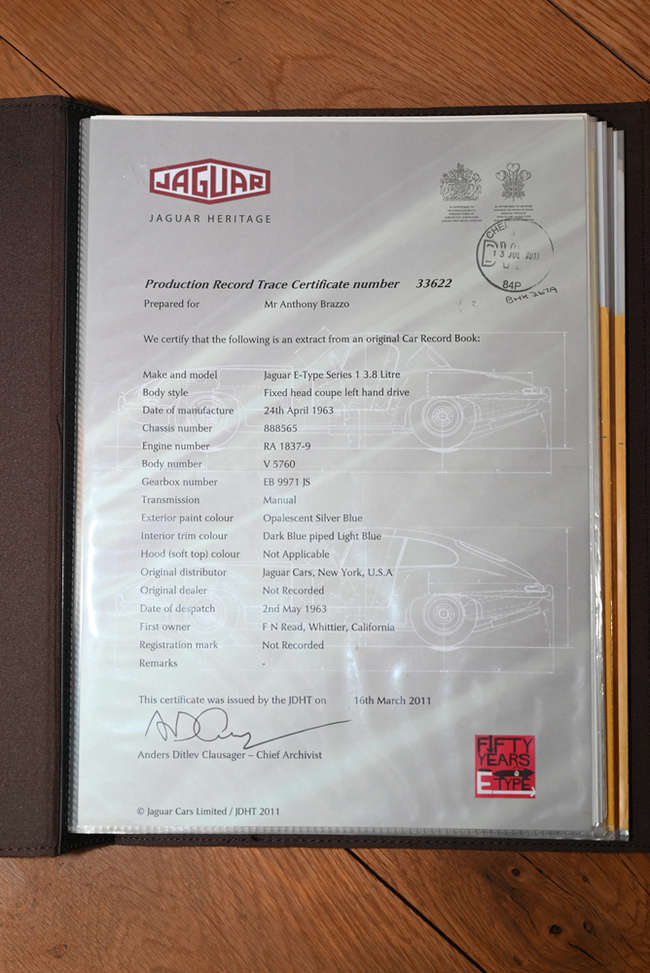 1963 Jaguar E-Type S1 3.8 FHC to Fast Road Specification-Sold