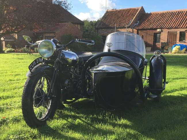 1939 Brough Superior SS80 with Alpine 'Petrol Tube' Sidecar-Sold