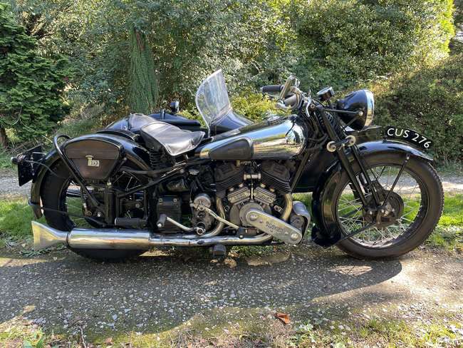 1939 Brough Superior SS80 with Alpine 'Petrol Tube' Sidecar-Sold