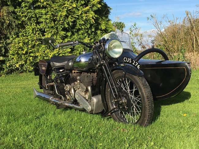 1939 Brough Superior SS80 with Alpine 'Petrol Tube' Sidecar-Sold
