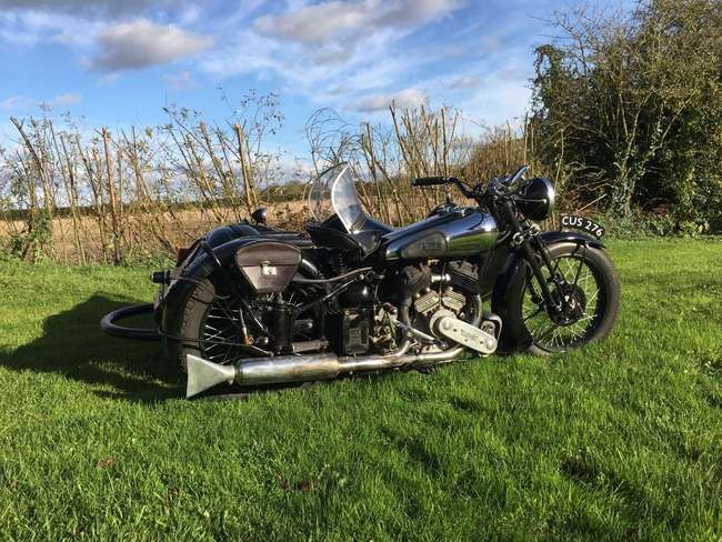 1939 Brough Superior SS80 with Alpine 'Petrol Tube' Sidecar-Sold