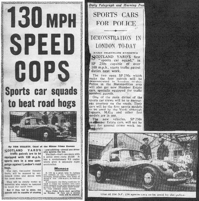 1961 Daimler SP250 (Ex-Metropolitan Police)-Sold