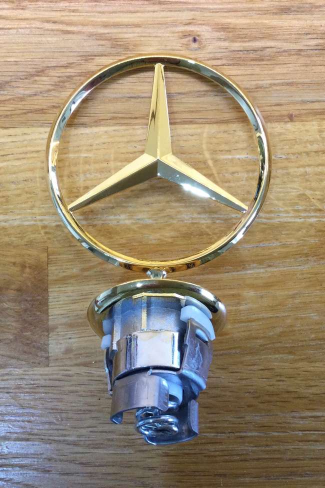MERCEDES BONNET RAISED Star Emblem Badge Chrome C E S CLK Class 44mm
