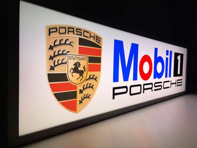 Porsche Mobil One Illuminated Wall Sign Replication-Sold