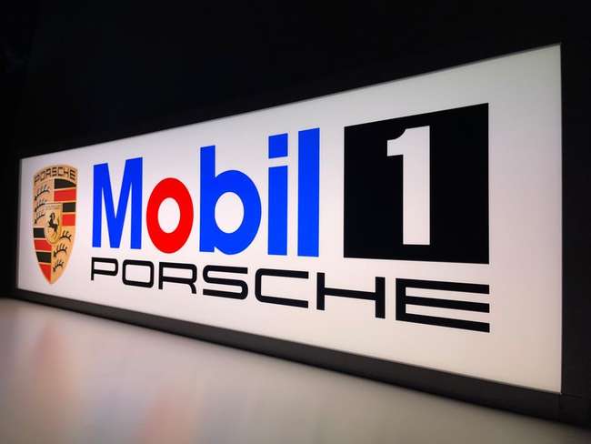 Porsche Mobil One Illuminated Wall Sign Replication-Sold
