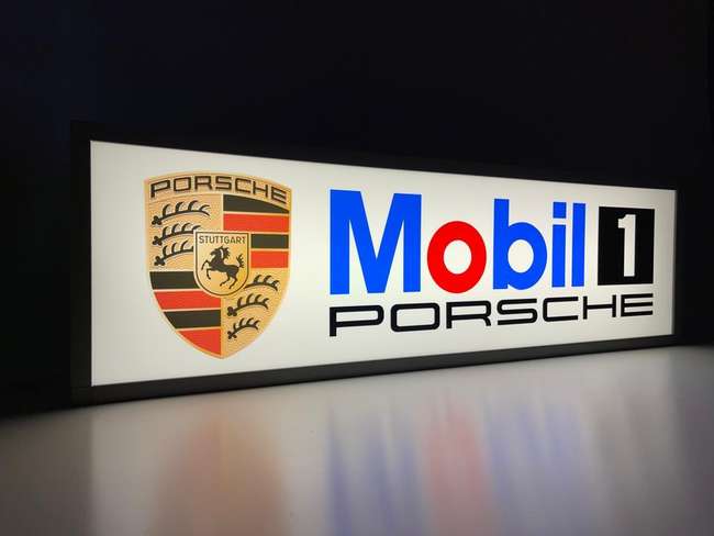 Porsche Mobil One Illuminated Wall Sign Replication-Sold