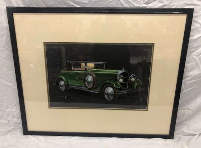 A Fine Offset-Lithographic Colour Print of a 1928 Peugeot 18-Sold