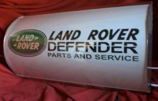 A Contemporary Land Rover-Themed Convex Illuminated Wall Sig-Sold