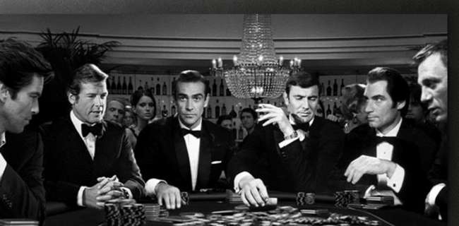 '0042'  All six James Bond 007s playing poker.-Sold