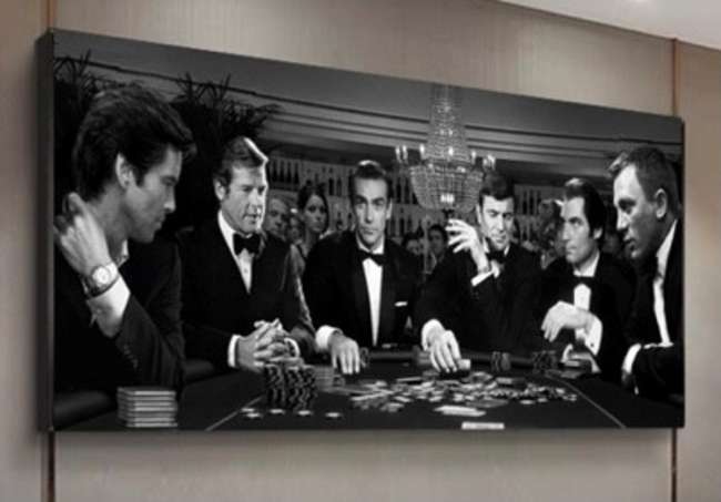 '0042'  All six James Bond 007s playing poker.-Sold