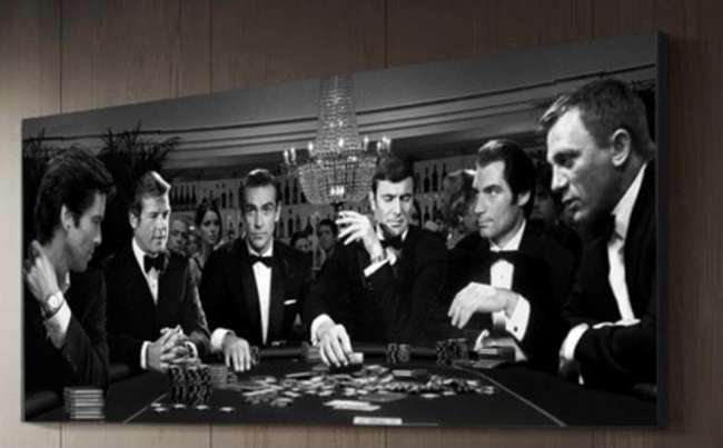 '0042'  All six James Bond 007s playing poker.-Sold