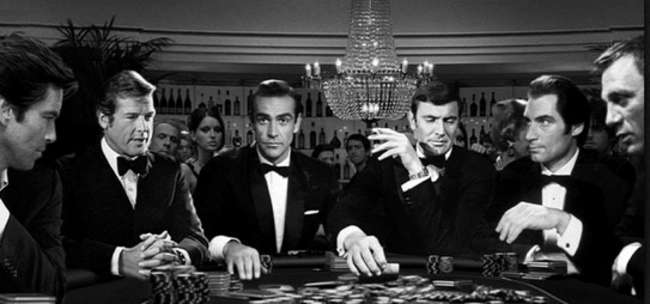 '0042'  All six James Bond 007s playing poker.-Sold