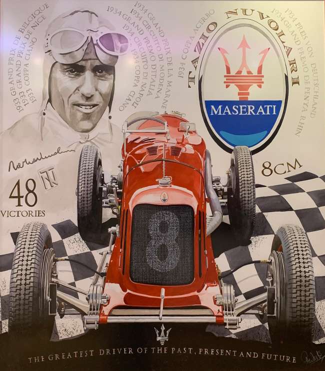 Tazio Nuvolari and Maserati 8CM composition by Phillip Dutto-Auction Lot