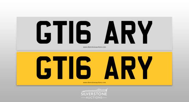 Registration Number GT16 ARY-Auction Lot