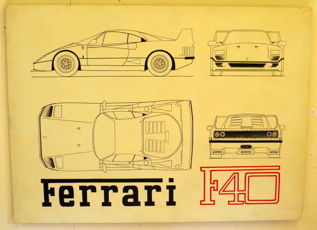 Ferarri F40 Hand Painted Acrylic on Canvas Graphic Illustrat-Sold