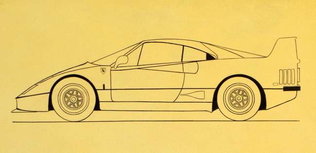 Ferarri F40 Hand Painted Acrylic on Canvas Graphic Illustrat-Sold