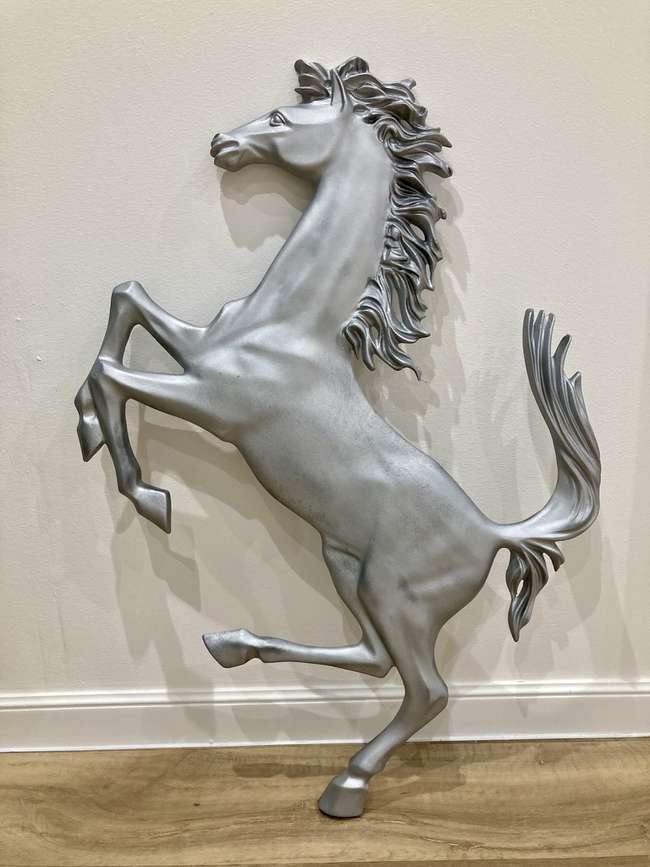 Large Aluminium Prancing Horse Wall Decoration-Sold