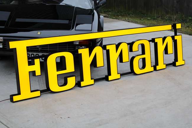 Ferrari Style Large 3 Metre Illuminated Dealership Sign -Auction Lot