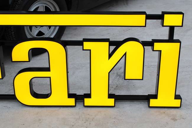 Ferrari Style Large 3 Metre Illuminated Dealership Sign -Auction Lot