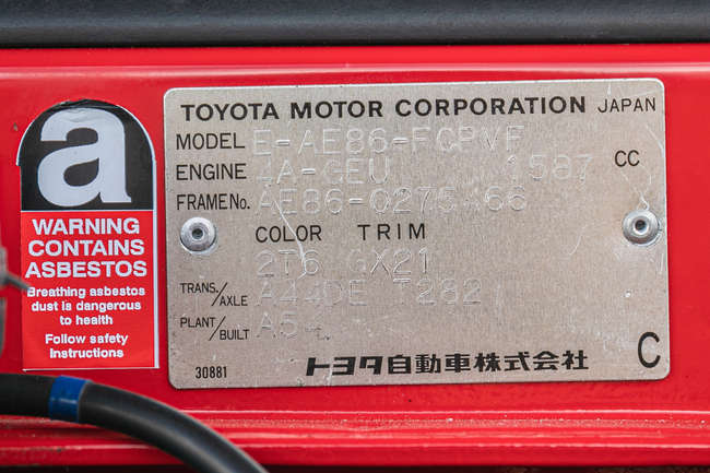 1987 Toyota Corolla AE86 Twin-Cam-Sold