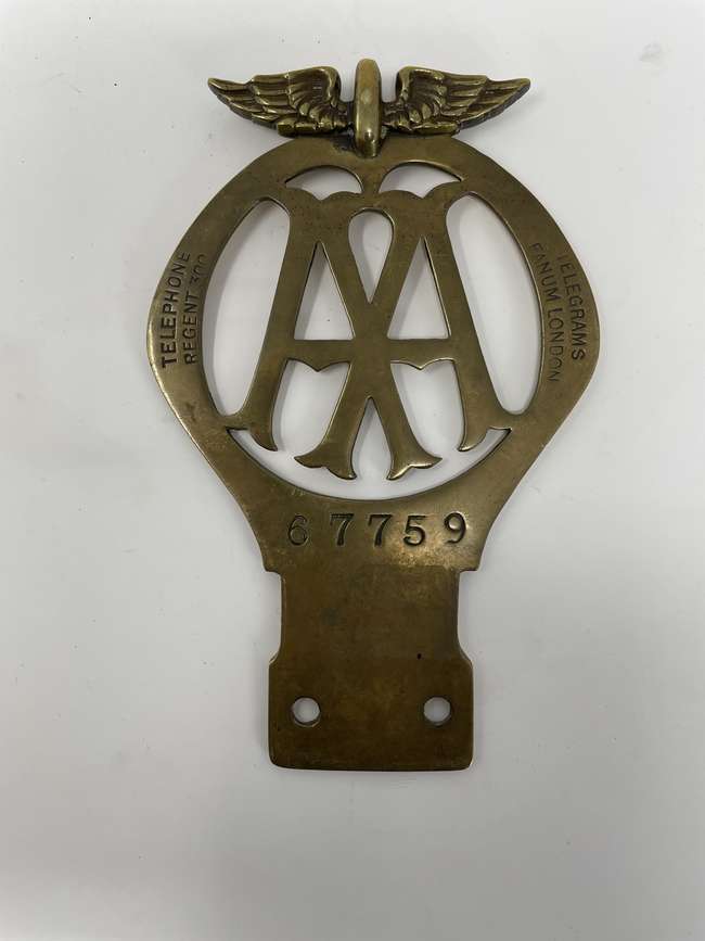 A Fine Pair of Automobile Association Brass Badges-Sold