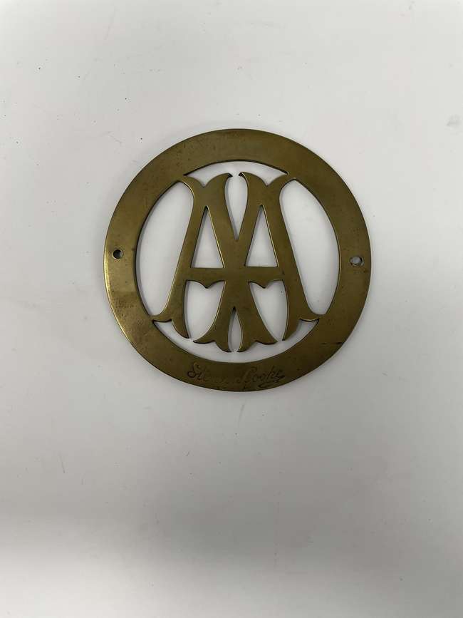 A Fine Pair of Automobile Association Brass Badges-Sold