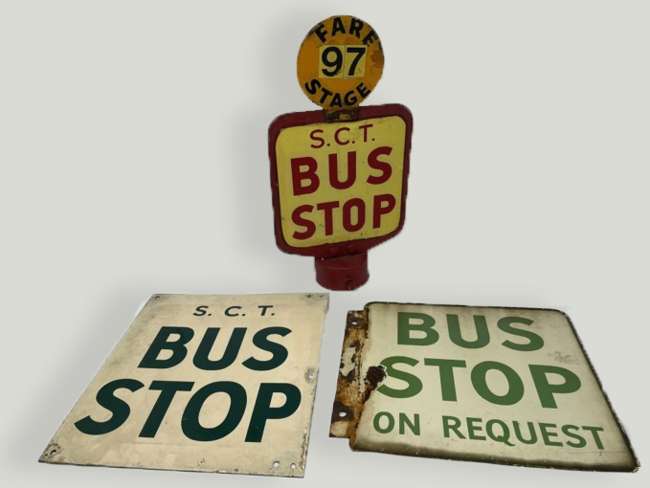 Bus Stop Signs from the 1st Quarter of the 20th Century-Sold