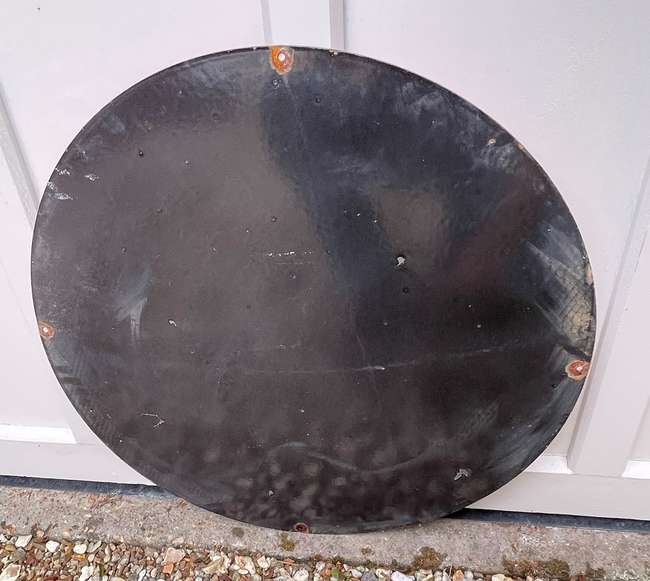 ''Gargoyle Mobiloil C'' Circular Enamel Sign-Sold